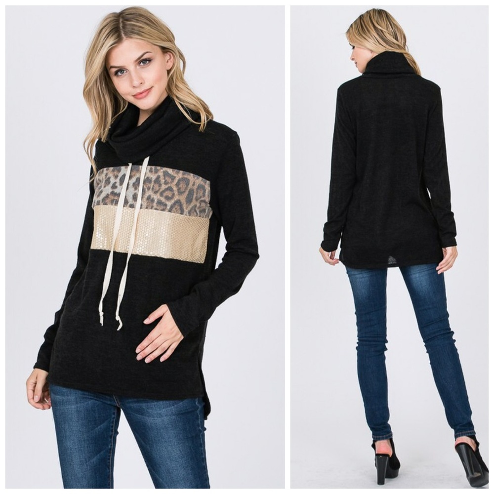 🛍LAST 1! So Cute! Leopard Sequin Hoodie! - Picture 6 of 7